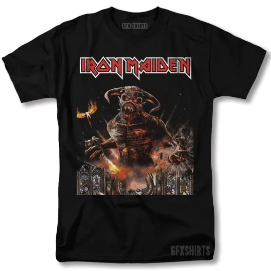 Discover Iron Maiden Rock Concert T-Shirt Vintage Graphic Design