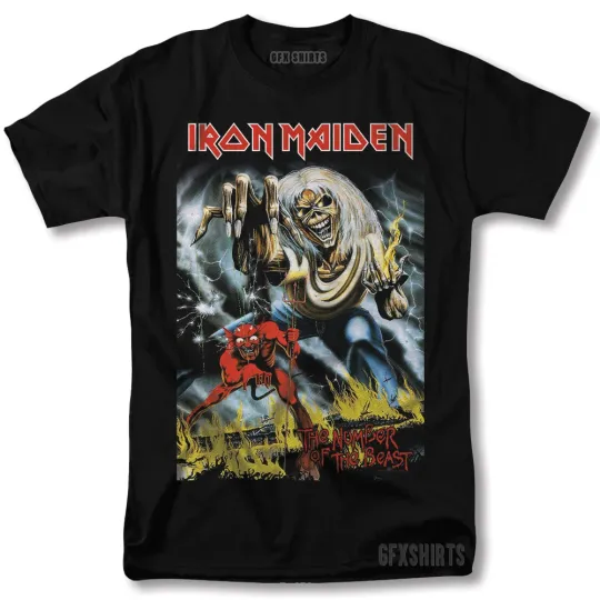 Discover Iron Maiden Rock Concert Vintage Graphic T-Shirt