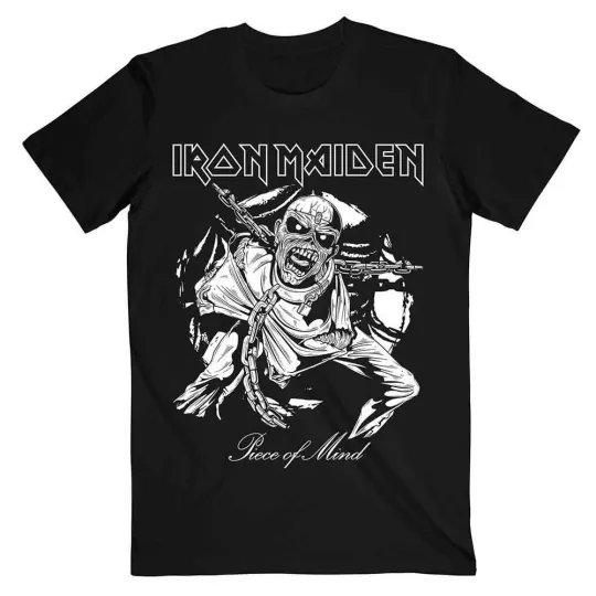 Discover Men's Iron Maiden Piece Of Mind Mono Eddie T-shirt