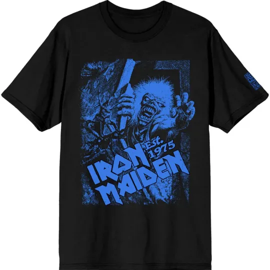 Discover Men's Iron Maiden No Prayer Grave Blue T-Shirt