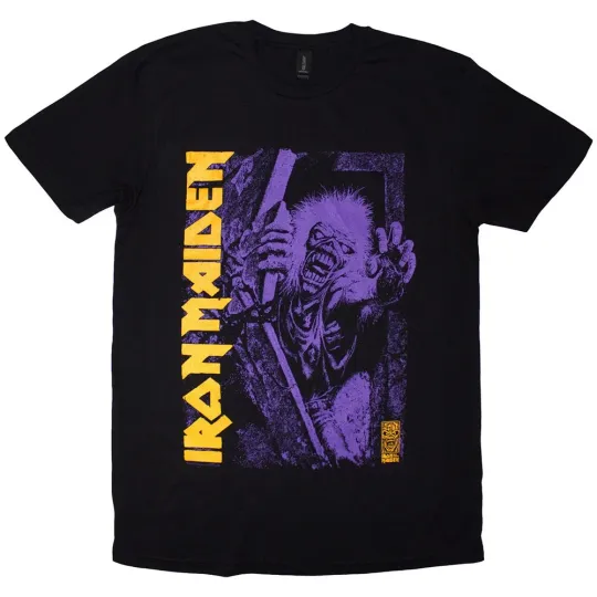 Discover Men's Iron Maiden Est. 1975 No Prayer Grave Purple T-shirt