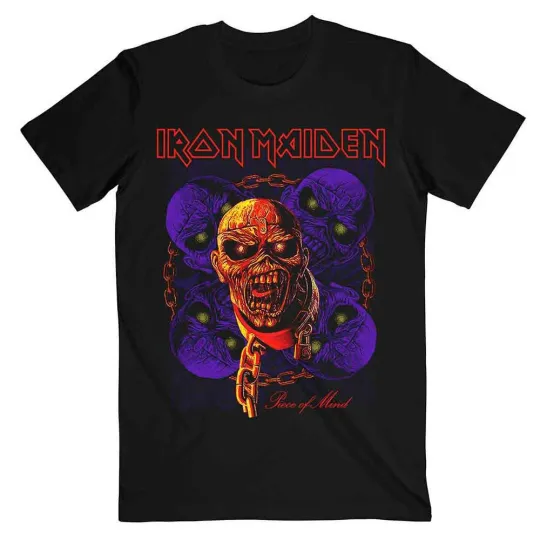 Discover Men's Iron Maiden Piece of Mind Eddie Multi-Head T-Shirt