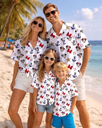 Discover Disney Cruise Holiday Hawaiian Shirt - Mickey Cruise Print, Tropical Aloha Button Down Shirt