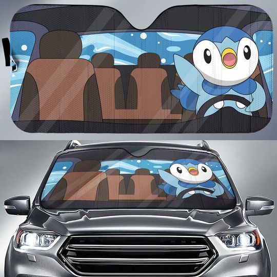 Discover Piplup PKM Car Sunshade, PKM Car Decor, PKM Auto Sunshade, PKM Car Sun Protector, Funny Sun Visor Car, Piplup Car Sunshade