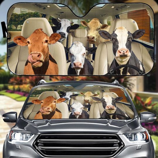 Discover Cow Auto Sun Shade, Animals Car Sunshade, Funny Car Windshield Cover, Cow Love Sun Shade For Car,  Sun Visor Car For Family Gift