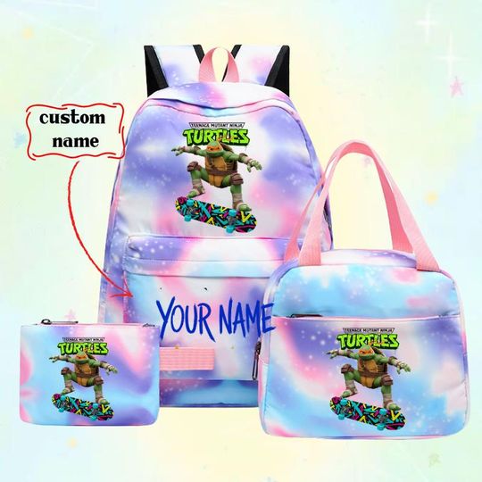 Personalized Ninja Turtles Backpack, Pastel Ombre School Gear