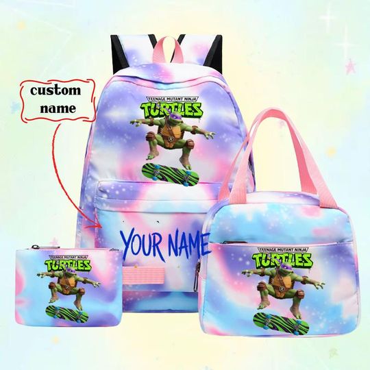 Personalized Ninja Turtles Backpack, Pastel Ombre School Gear