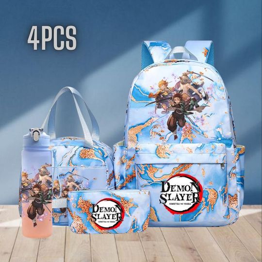 Discover demon Anime School Backpack 4PCS Gift Set