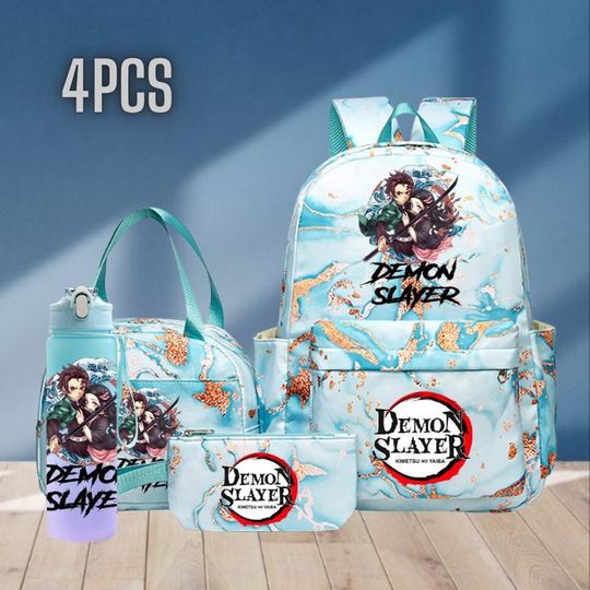 Discover demon Printed Backpack Set Student Bookbag