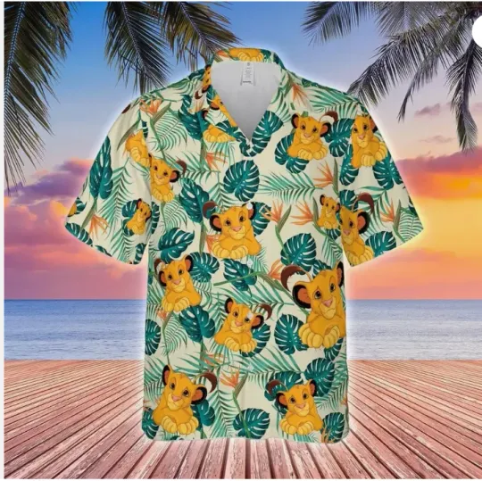 Discover Simba Lion The Lion King Tropical Leaves Summer Hawaiian Shirt