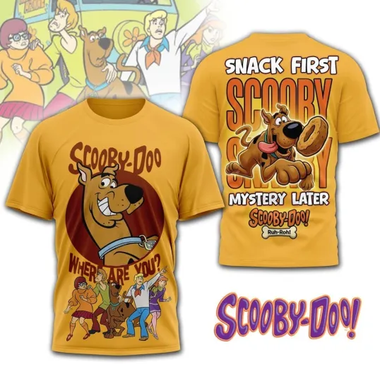 Scooby-Doo T-Shirt Where Are You Mystery Machine 3D All Over Print Cartoon Tee