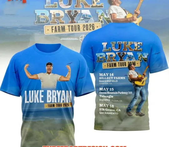 Luke Bryan Farm Tour 2026 3D T-Shirt Unisex All Sizes