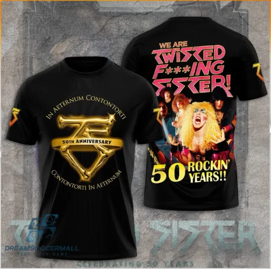 Discover Twisted Sister 50th Anniversary 3D T-Shirt Unisex All Sizes