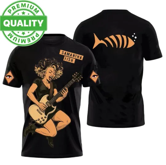 Discover Samantha Fish Cartoon Funny Music 3D AOP Shirt Black Unisex