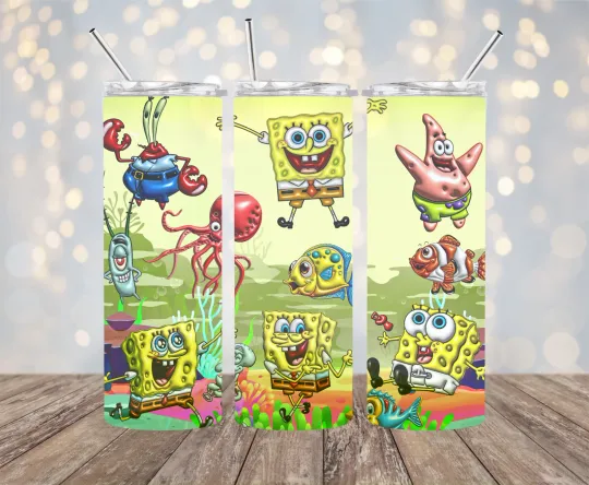 SpongeBob Tumbler with Lid and Straw