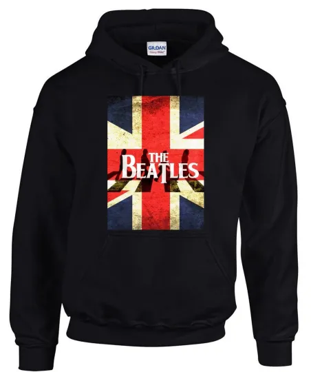The Beatles Rock Music Logo Black Hoodie
