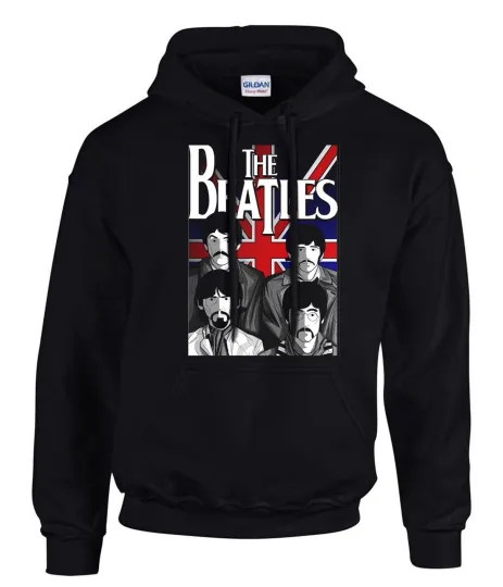 Discover The Beatles Rock Music Logo Hoodie Black
