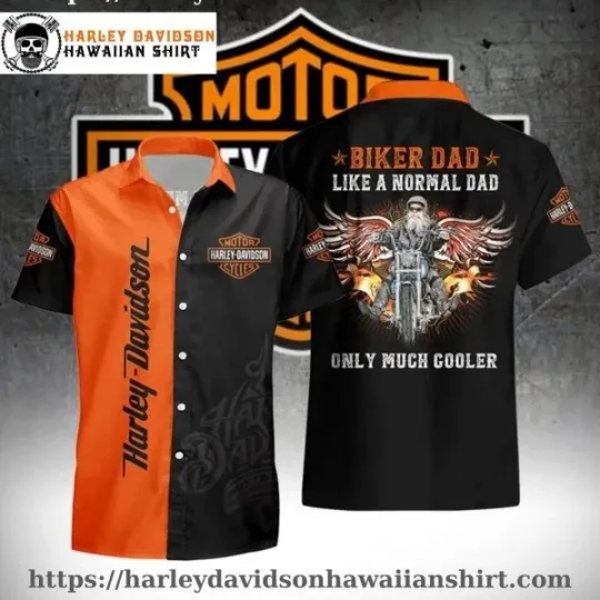 Discover Biker Dad Cool Harley Motor Racing Davidsonn Hawaiian Shirt Men