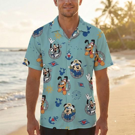 Discover Cruise Time Line Mickey And Friends Hawaiian Shirt, Mickey and Friends Palm Tree Hawaii Shirt, Disney Family Trip Shirt, Mickey Hawaii Shirt