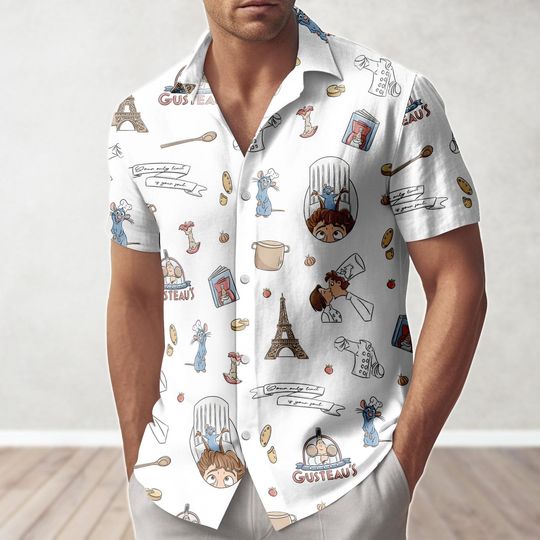 Discover Ratatouille Little Chef Remy Button Shirt, Linguini Colette Tatou Remy Rat Paris France Gusteau, Remy Disney Girl Trip Hawaiian Shirt