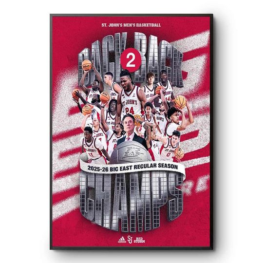 Discover St Johns Red Storm Big East Regular Season Champions Poster Print