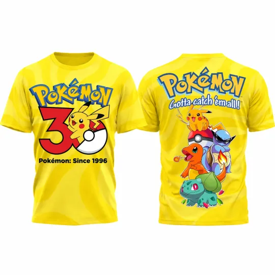 PKM 2026 Anime, PKM 30th Anniversary, Gotta Catch 'Em All! Shirt