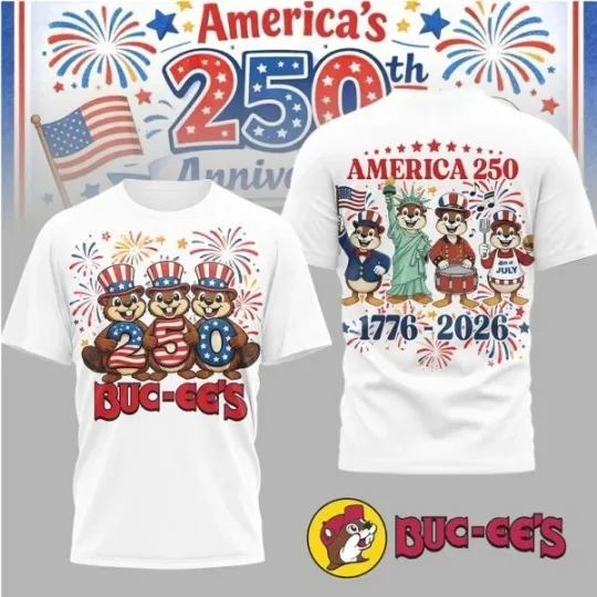 Buc ees America 250th Anniversary 1776-2026 Patriotic Characters Shirt