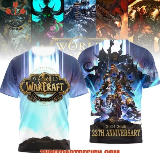 Discover World of Warcraft 2004-2026 22th Anniversary AOP T-Shirt