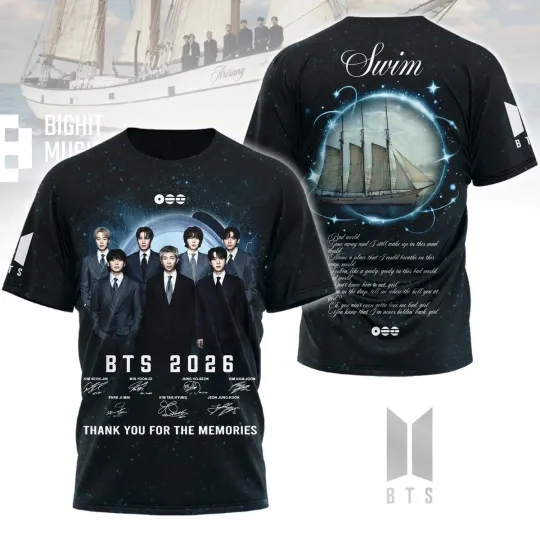 BTS Bangtan Boys 2026 Anniversary T-Shirt Thank You Memories All Members Sign