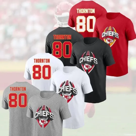 Discover 🔥HOT! Tyquan Thornton #80 Kansas City Chiefs Team 2025 Name and Number