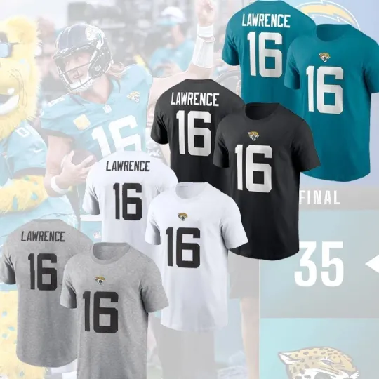 Trevor Lawrence #16 Jacksonville Jaguars Team 2025 Name & Number