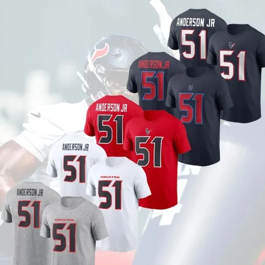 Discover 🔥HOT! Will Anderson Jr #51 Houston Texans Team 2025 Name & Number - Full Size