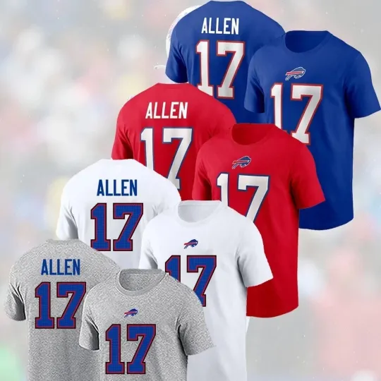 Discover Josh Allen #17 Buffalo Bills Player Team 2025 Name and Number For Fan