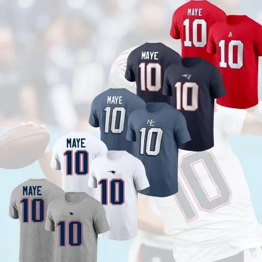 Discover Drake Maye #10 New England Patriot.s 2025 Name and Number Gift For Fan