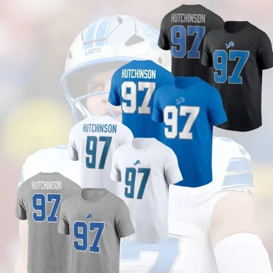 Aidan Hutchinson #97 Detroit Lions Name and Number