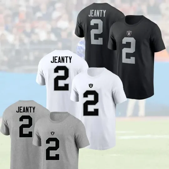 Ashton Jeanty #2 Las Vegas Raiders Name and Number Player