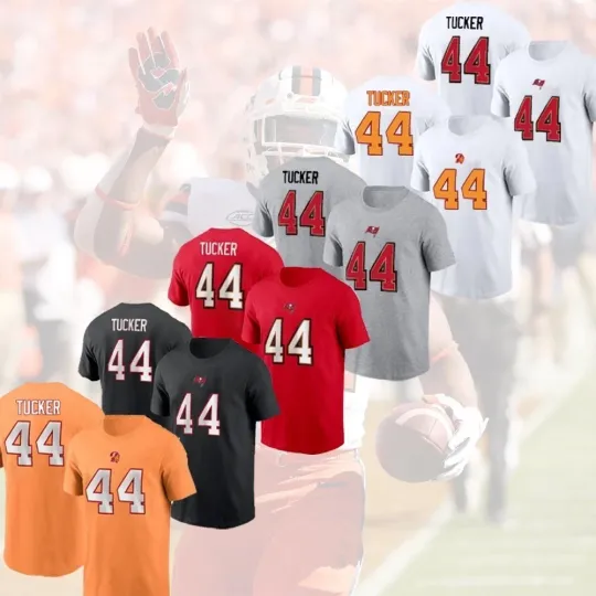 Sean Tucker #44 Tampa Bay Buccaneers Name and Number Gift For Fan
