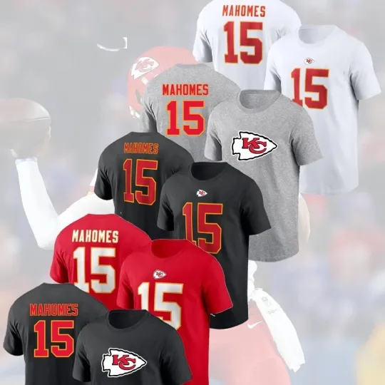 Discover Patrick Mahomes #15 Kansas City Chiefs Name and Number