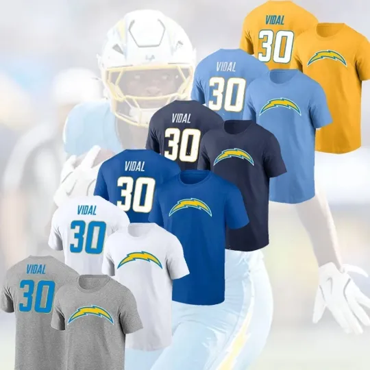 Discover Kimani Vidal #30 Los Angeles Chargers Name & Number