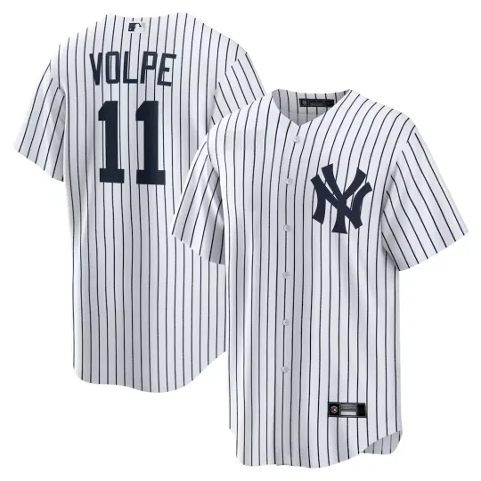 Discover Men/Youth Yankeess Anthony Volpe White Baseball All Printed Jersey