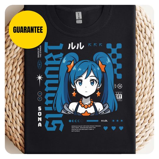 Discover Sona League of Legends T-Shirt Black and White Graphic Tee Color Splash Unisex Softstyle Shirt