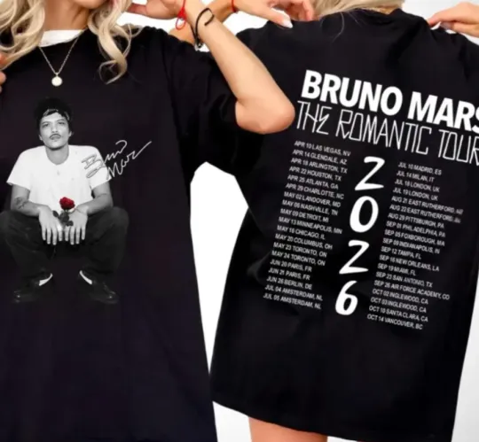 Discover Bruno Mars Romantic Tour 2026 Shirt