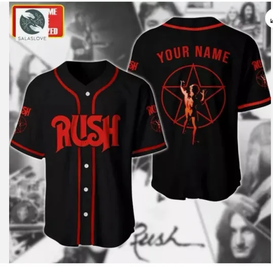 Discover Personalized Rush Rock Band Printed baseball jersey, new 3d gift