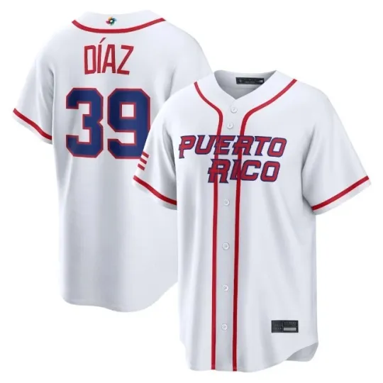 Puerto Rico Baseball Edwin Díaz White 2026 World Baseball Classic Jersey