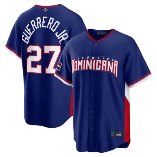 Discover Dominican Republic Vladimir Guerrero Jr Royal 2026 World Baseball Classic Jersey