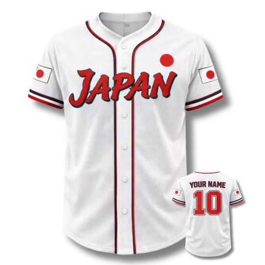Discover Personalized Japan 3D Baseball Jersey Custom Name Button Up Shirt