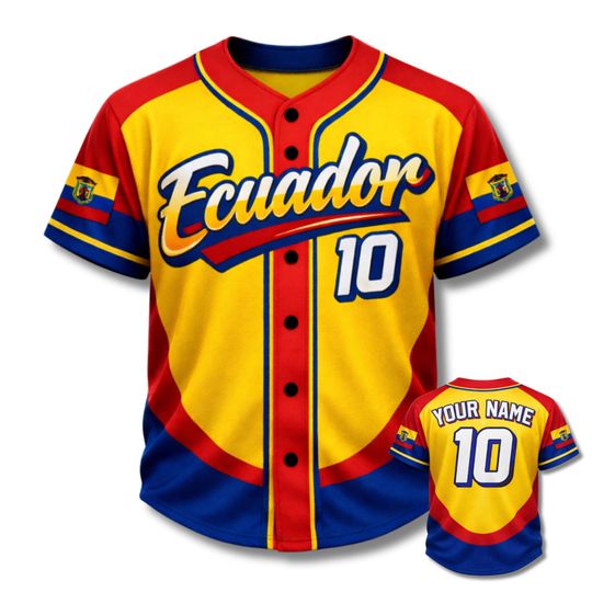Discover Ecuador 10 Baseball Jersey  Unisex Mesh Fan Shirt, Custom Name & Number