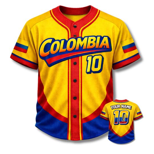 Discover Colombia 10 Baseball Jersey  Unisex Mesh Fan Shirt, Custom Name & Number