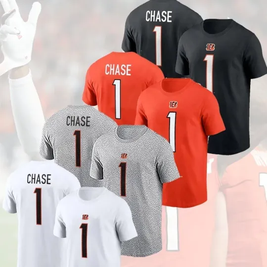 Discover 🔥HOT! Ja’Marr Chase #1 Cincinnati Bengals Name and Number - Full Size