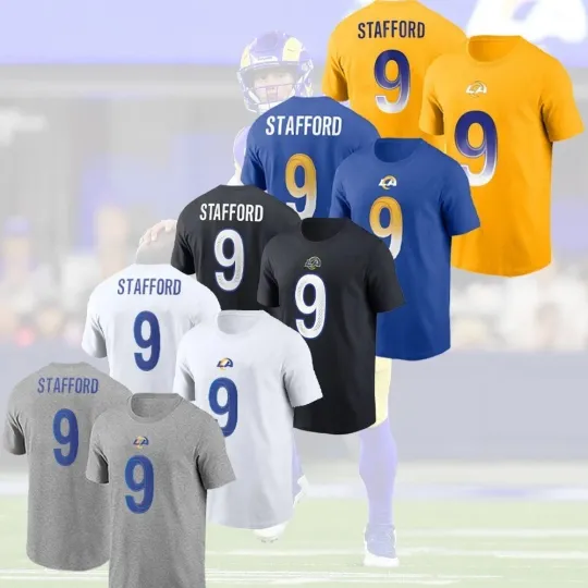 Discover 🔥HOT! Matthew Stafford #9 Los Angeles Rams 2025 Name and Number
